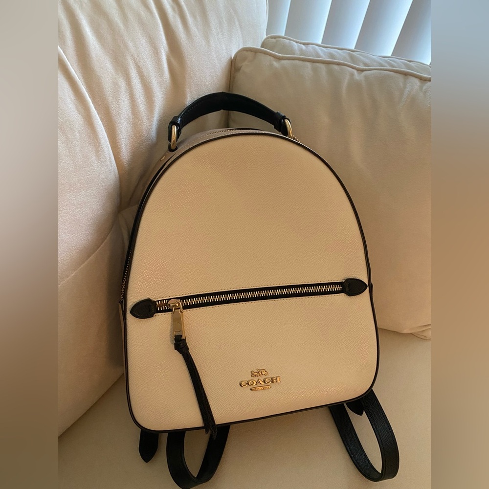 Coach Jordyn Cream and Black Backpack